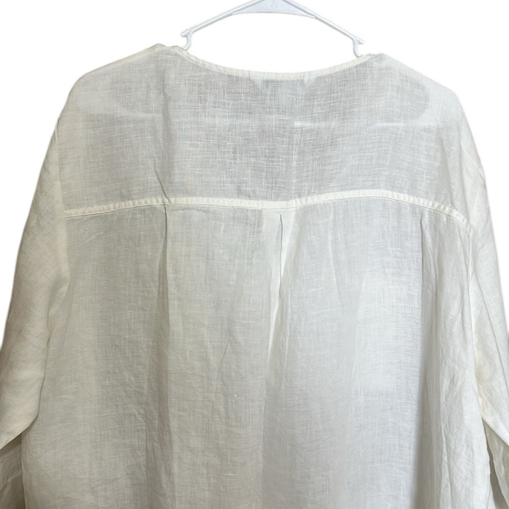 Ellen Tracy Roll up sleeve 100% Linen Shirt Color
Chalk XXL - Picture 8 of 10